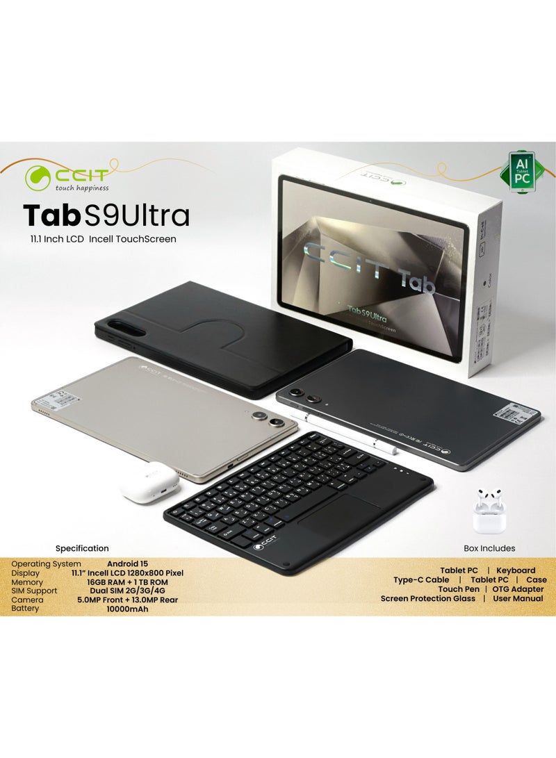 CCIT Hot sell CCIT TabS9 Ultra 10.1 Inch Display,16GB RAM,1TB ROM,WIFI,BT,GPS,Gaming&Office Tablet - Image 1